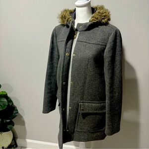 J Crew Gray Pea Coat, Size 8